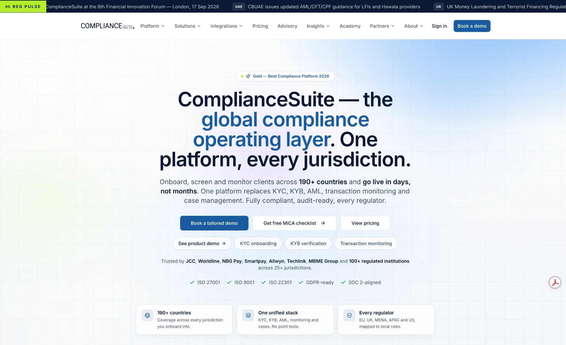 ComplianceSuite homepage