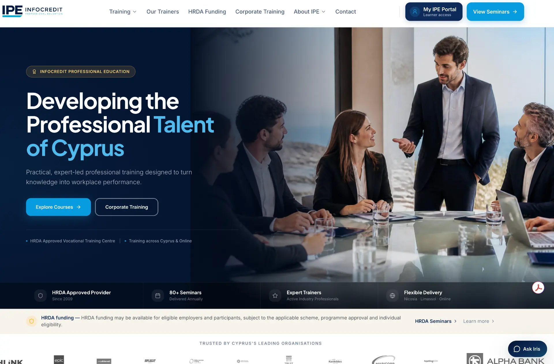 IPE Infocredit Professional Education homepage